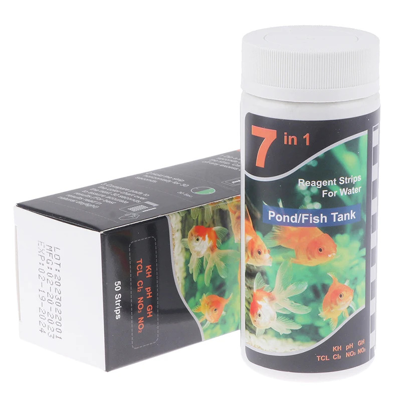 Aquarium Test Kit - 7-In-1 PH テストストリップ、水族館プールテストキット、水槽、魚のいる池テストストリップ、水質テストストリップ