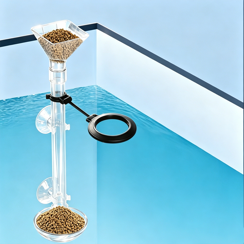 Aquarium Fish Price - アクリル製水槽用フィーダー 透明チューブ 伸縮式多機能フィッシュタンク フードディスペンサー 給餌リング付き