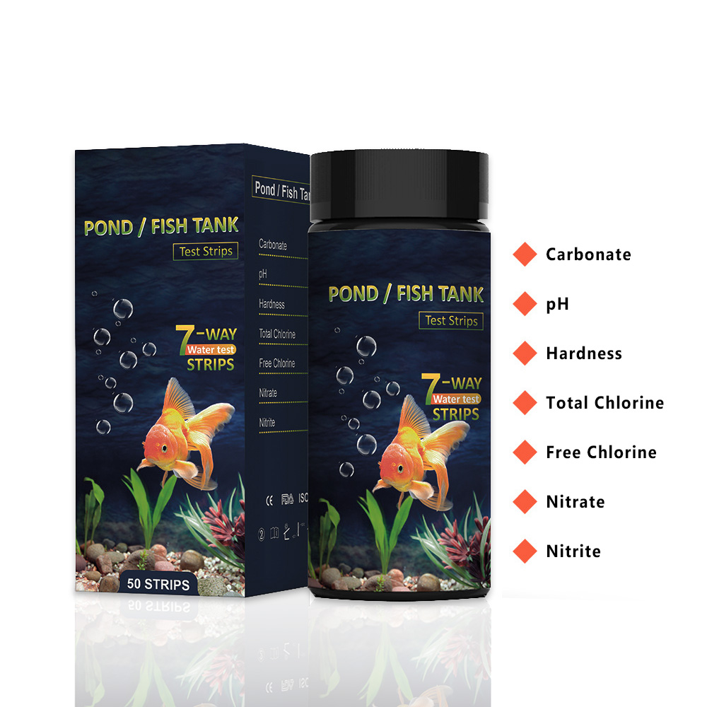 Aquarium Fish Freshwater - 7 in 1 水族館テストストリップ、50 ストリップ水槽水質テスト淡水海水テストキット水質テスト紙