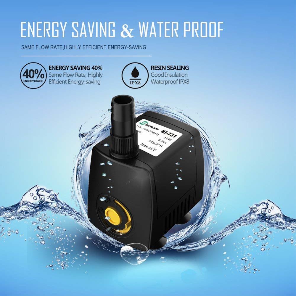 水中水族館ウォーターポンプ,220v,300-800l/h, - Aquarium Fish Rate のレビューと価格