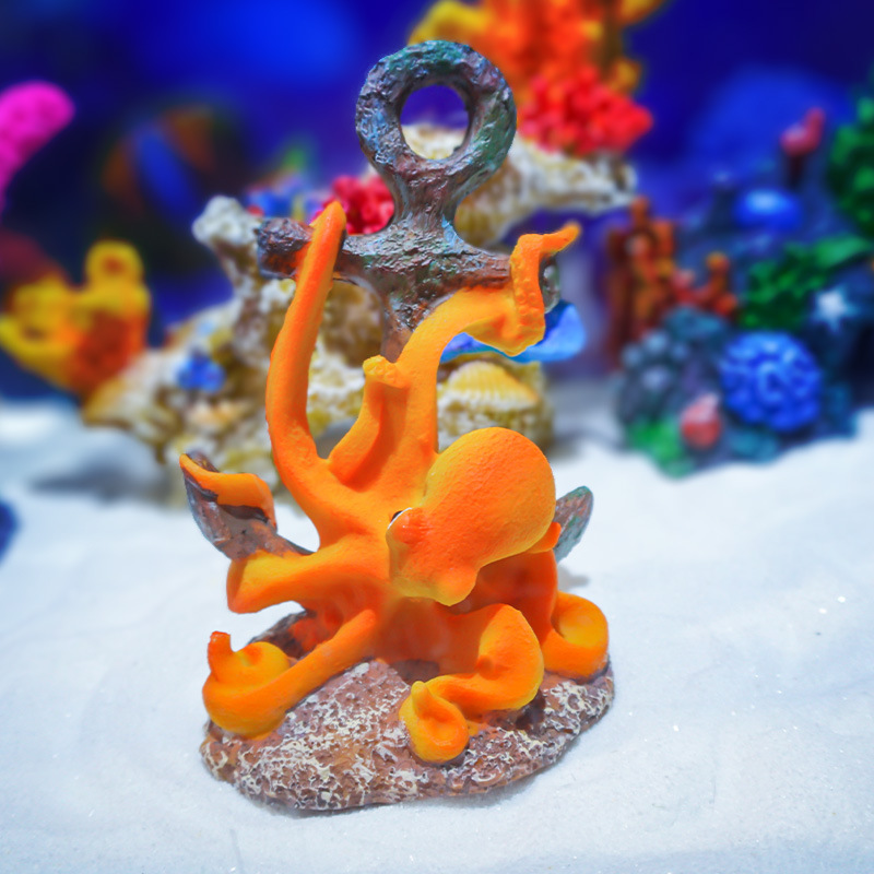 レトロな樹脂製風景飾り、タコとウミガメが描かれた海の怪物テー - Aquarium Fish Monster のレビューと価格
