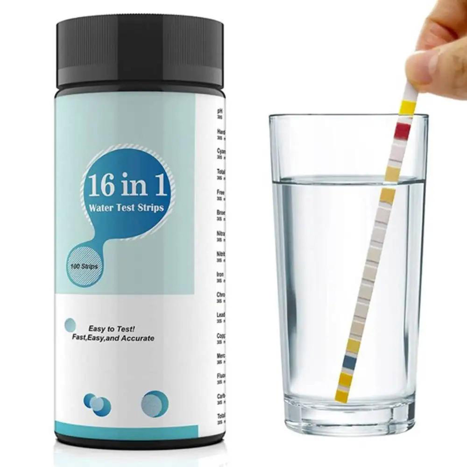 16-in-1水質検査キットストリップ、100枚入り。家庭、 - Aquarium Test Kit のレビューと価格