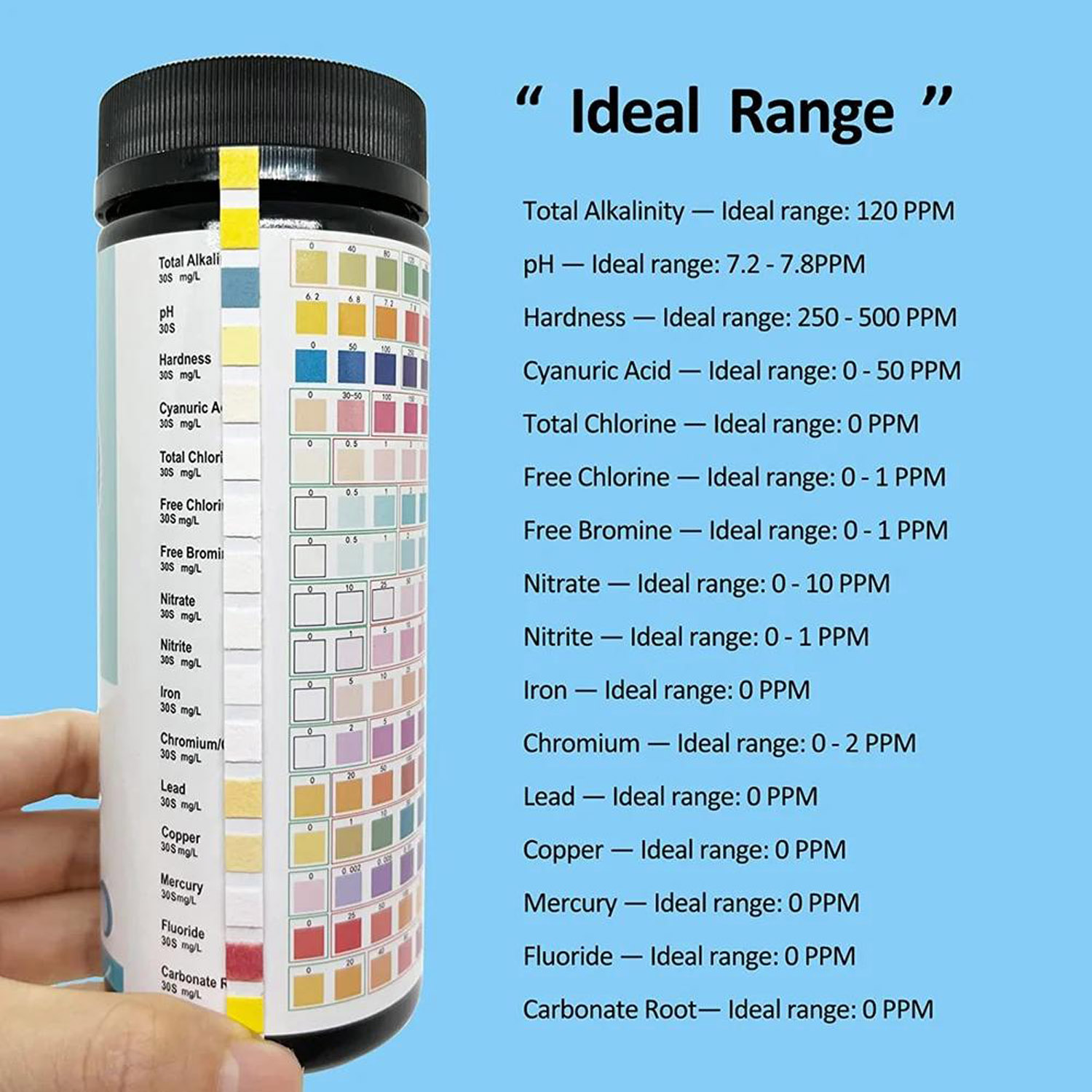 16-in-1水質検査キットストリップ、100枚入り。家庭、 - Aquarium Test Kit のレビューと価格