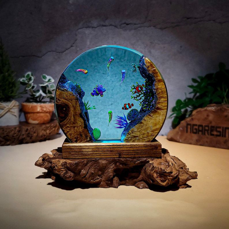 海洋水族館生物樹脂テーブルライトクリエイティブアート装飾熱帯 - Aquarium Fish Usa のレビューと価格