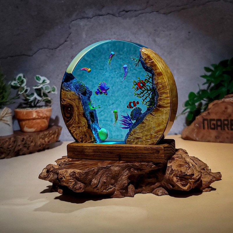 海洋水族館生物樹脂テーブルライトクリエイティブアート装飾熱帯 - Aquarium Fish Usa のレビューと価格