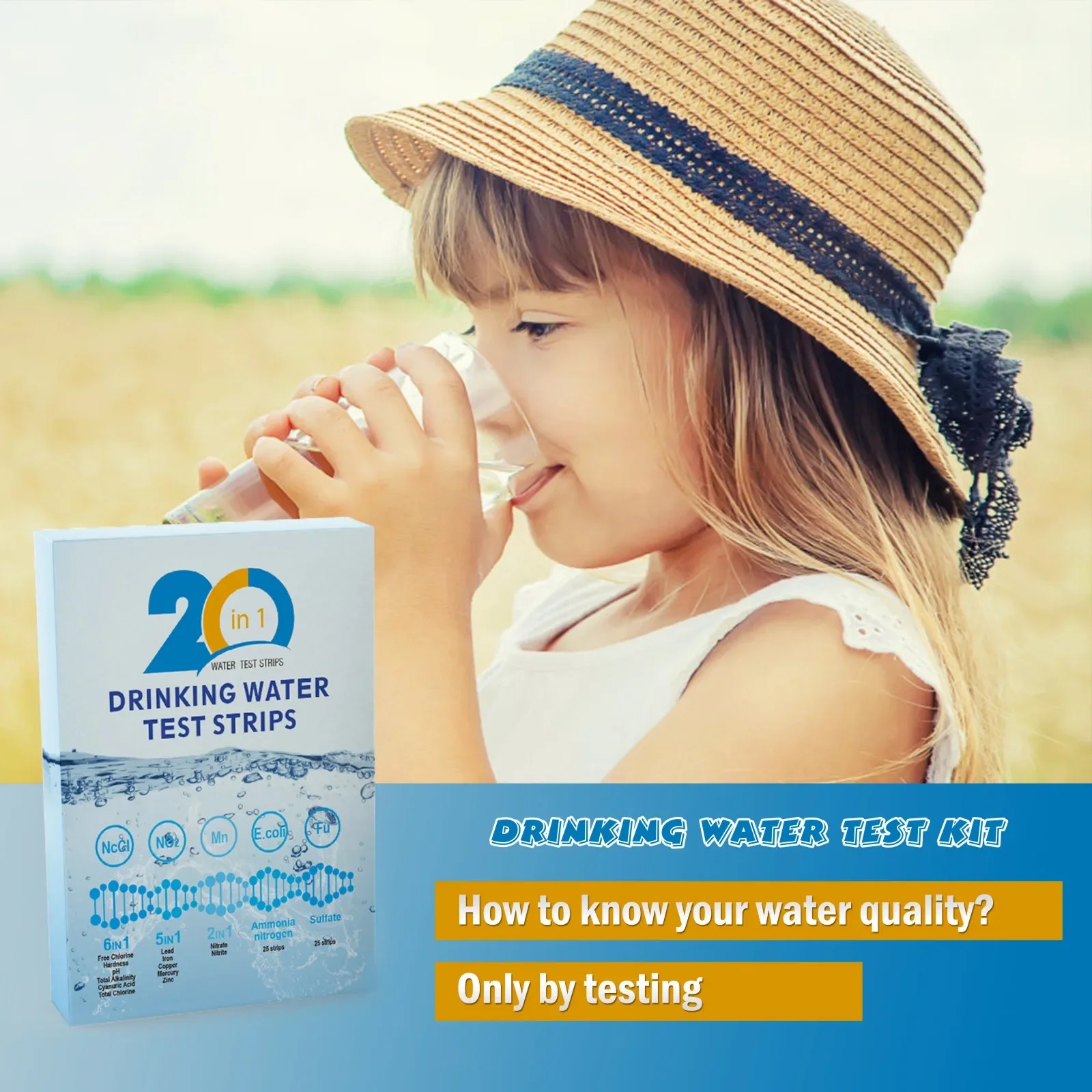YAGO 20 in 1 水質検査ストリップ 家庭用飲料水検 - Aquarium Test Kit のレビューと価格