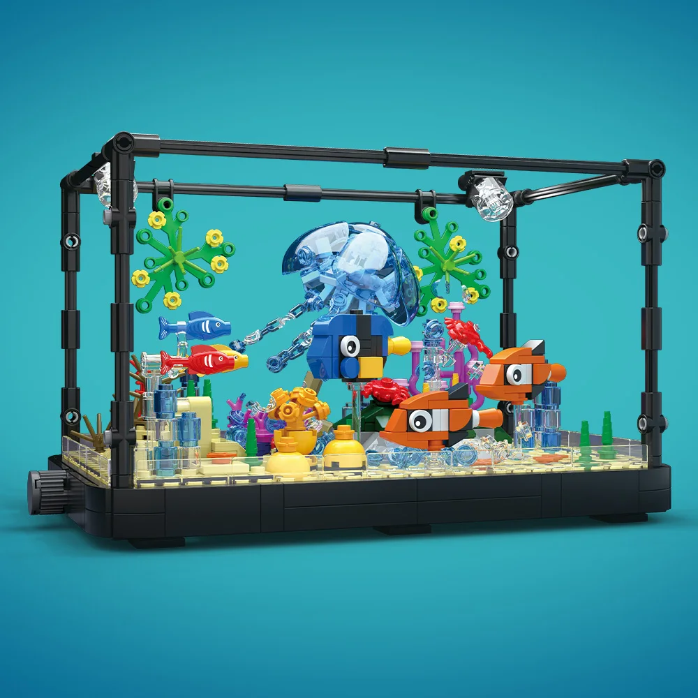 ライト付き水槽ビルディングブロックセット、水槽、海洋カメ、1 - Aquarium Fish Gallery のレビューと価格