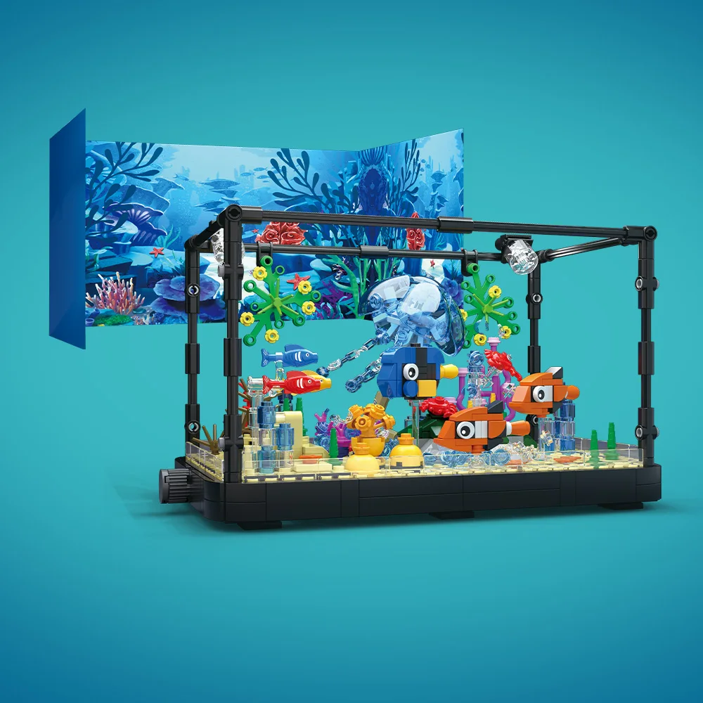 ライト付き水槽ビルディングブロックセット、水槽、海洋カメ、1 - Aquarium Fish Gallery のレビューと価格