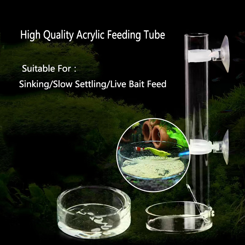1個アクリル水族館フィーダチューブ皿透明水槽エビカタツムリエ - Aquarium Fish Price のレビューと価格